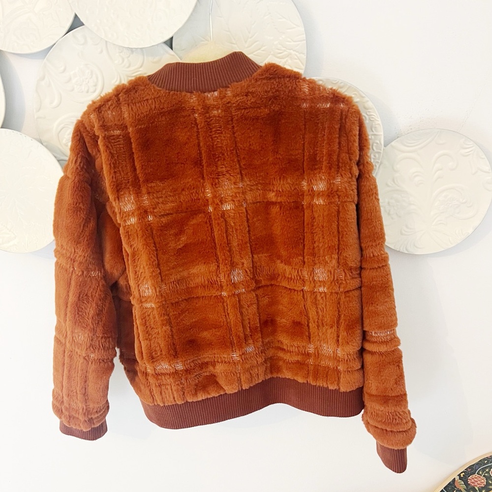 Sz 1X Anthropologie Rust Teddy Jacket - Picture 5 of 6